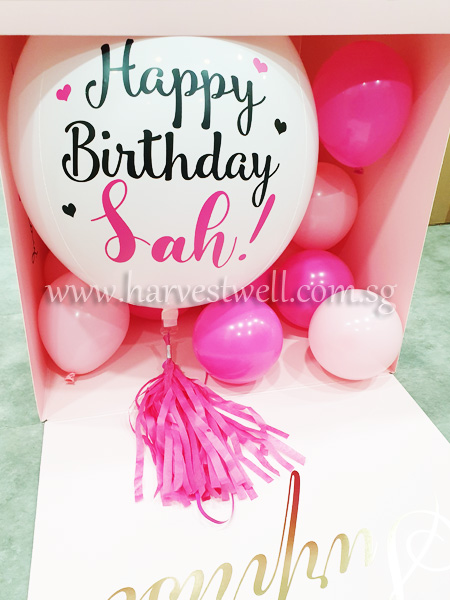 Customize Surprise Box with Pink Lover ORBZ Balloon